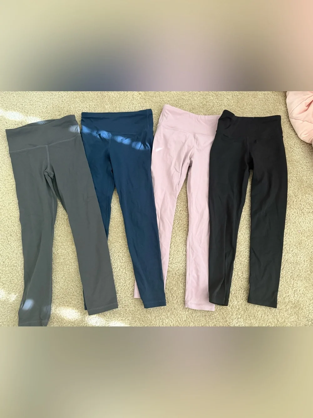 Stelle Girls High-Rise Leggings Bundle - Grey, Navy, Pink and Black